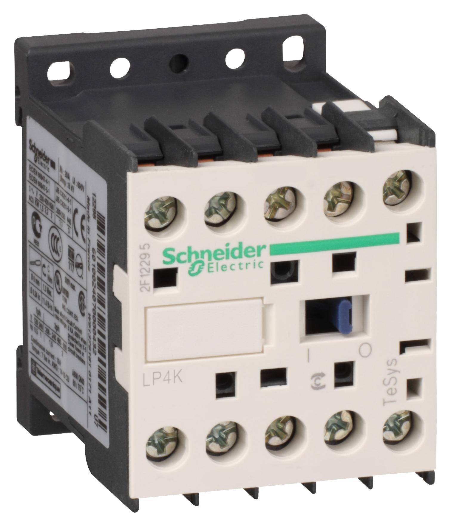 LP4K1201BW3 CONTACTOR, 3PST-NO, 24V, DINRAIL/PANEL SCHNEIDER ELECTRIC
