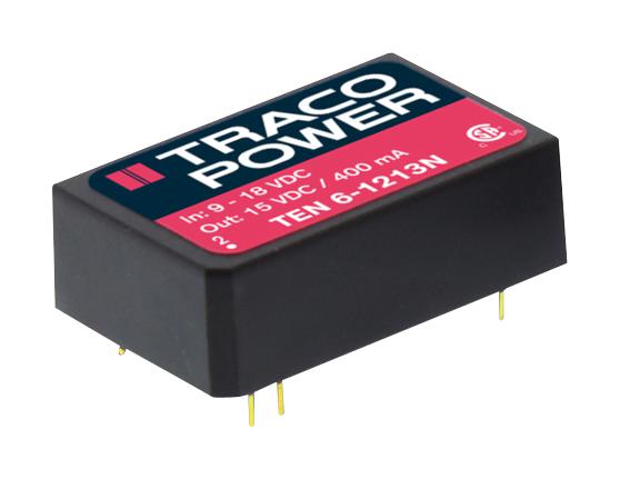 TEN 6-4813N DC-DC CONVERTER, 15V, 0.4A TRACO POWER