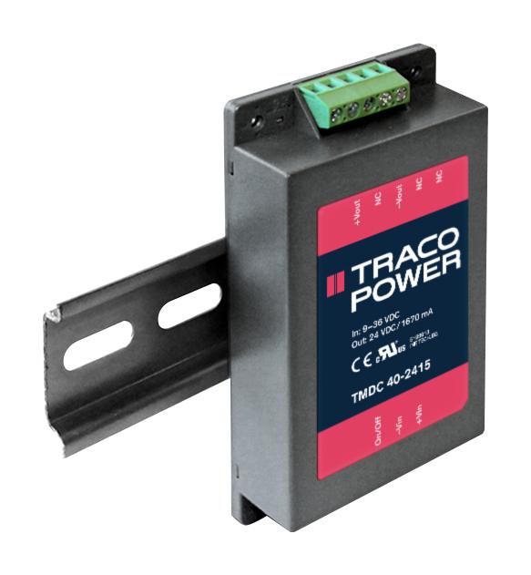 TMDC 40-2415 DC-DC CONVERTER, 24V, 1.67A, 40W TRACO POWER