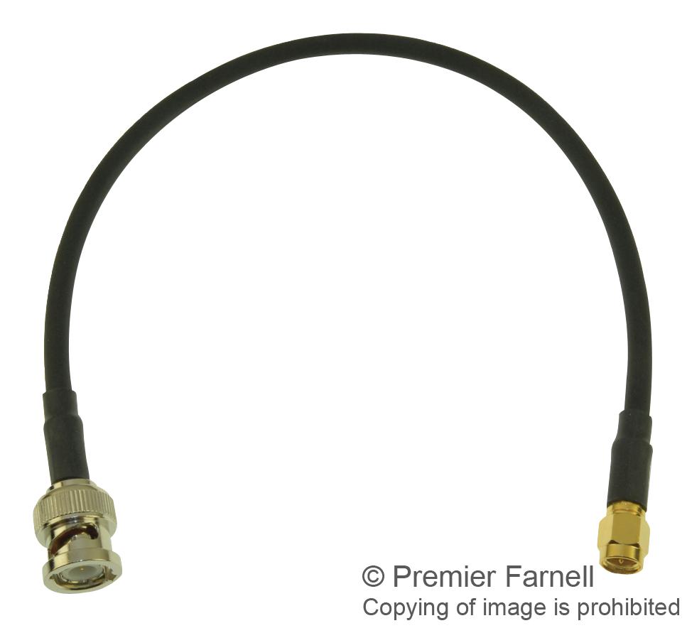 245101-04-12.00 RF CABLE ASSEMBLY, BNC-SMA PLUG, 305MM AMPHENOL RF