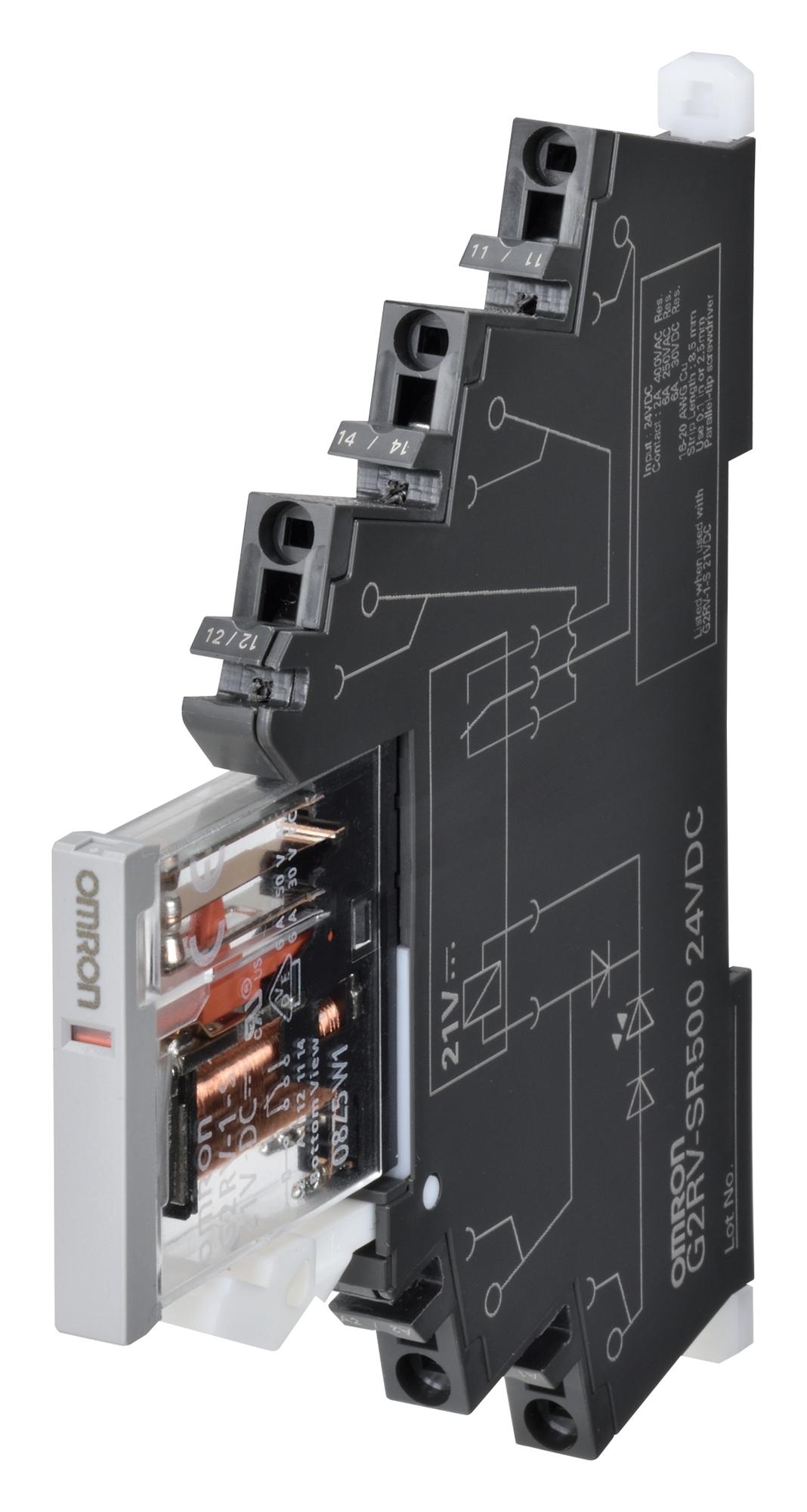 G2RV-SR500 DC24 POWER RELAY, 24VDC, 6A, SPDT, DIN RAIL OMRON