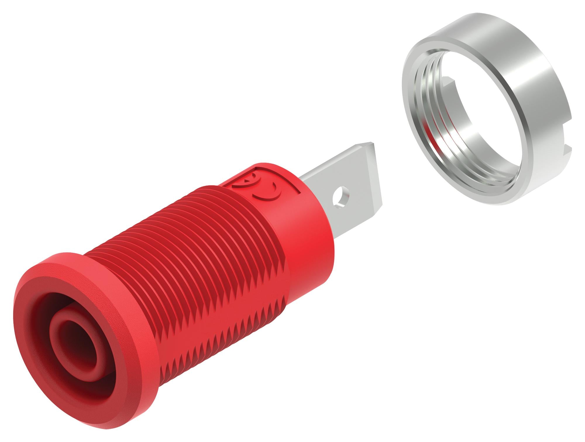 76-1662 BANANA JACK, 4MM, 36A, QC, RED TENMA