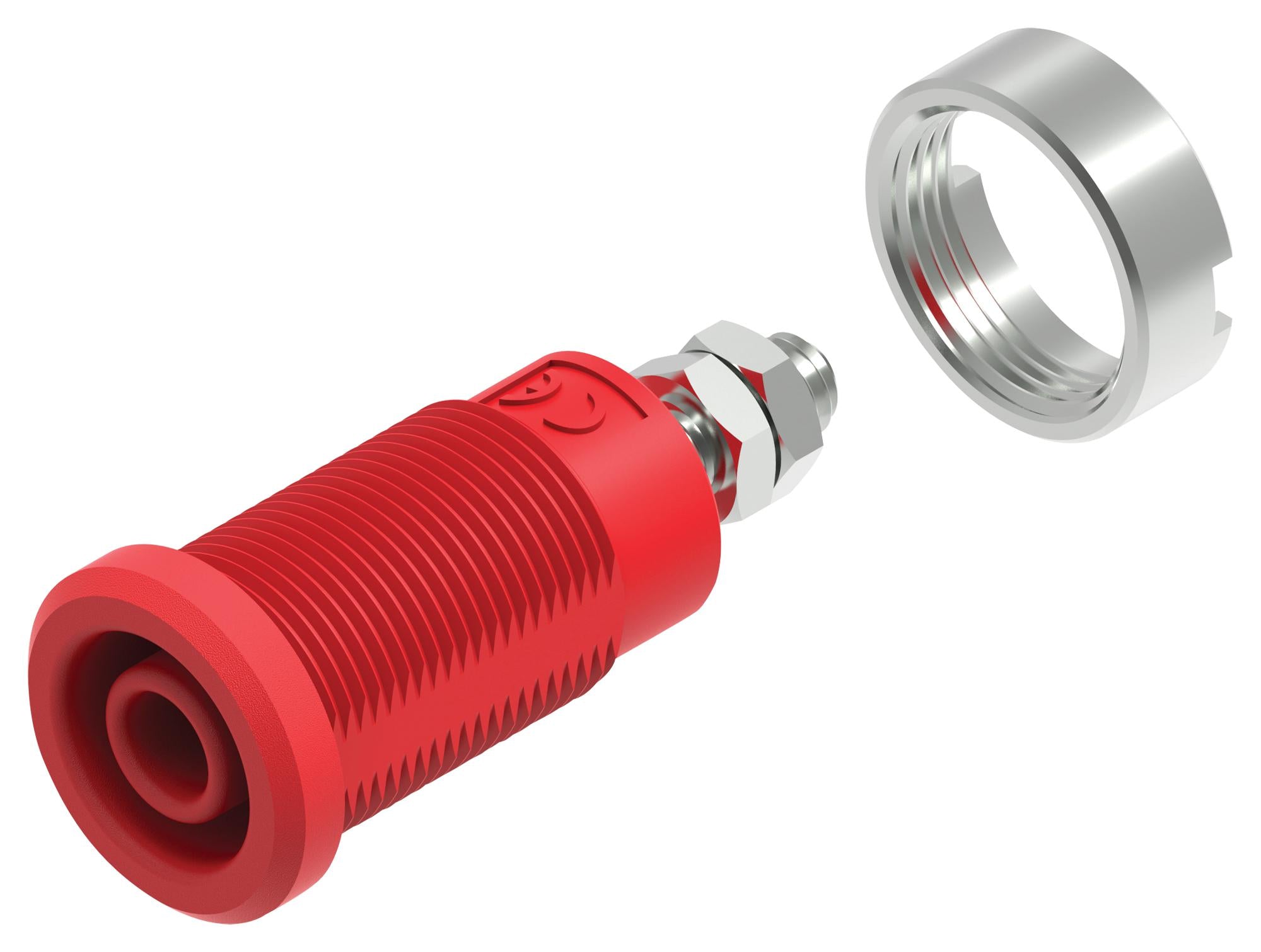 76-1658 BANANA JACK, 4MM, 36A, M4 STUD, RED TENMA