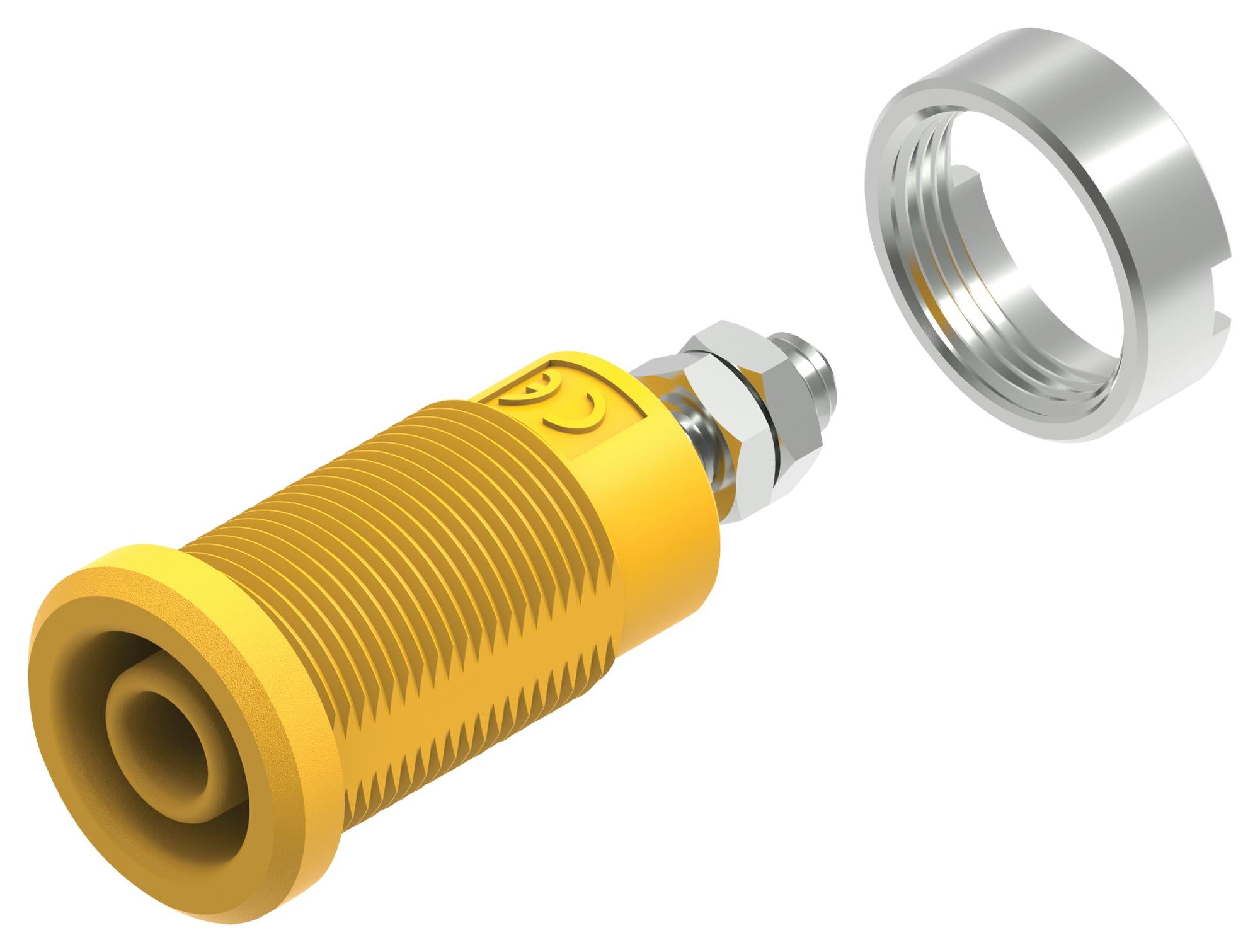 76-1488 BANANA JACK, 4MM, 36A, M4 STUD, YELLOW TENMA