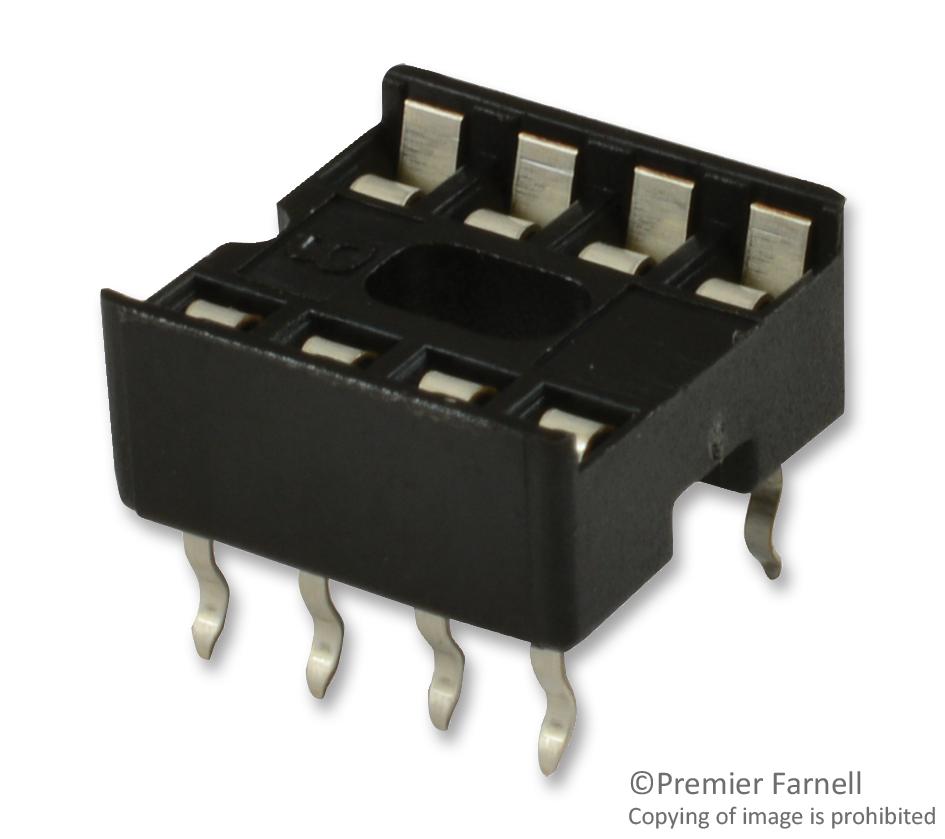 4808-3004-CP DIP SOCKET, 8POS, 2ROW, 2.54MM, TH 3M