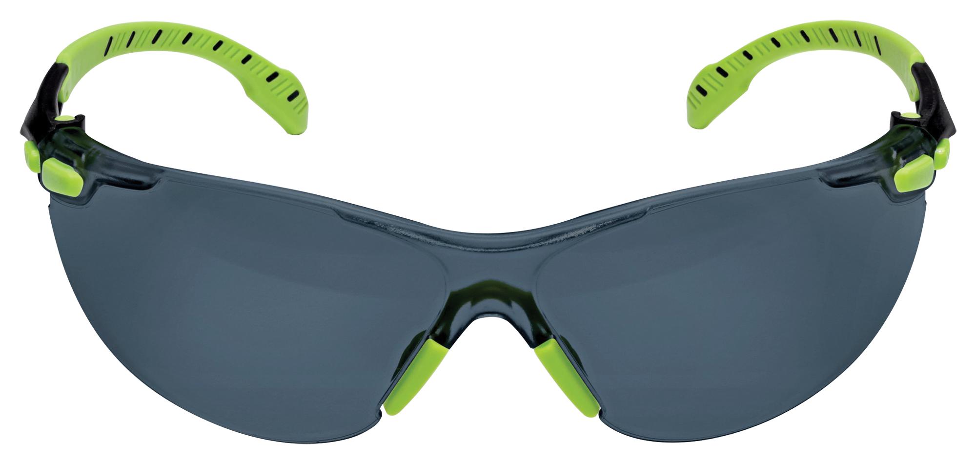 S1202SGAF-EU SAFETY GLASS, GREY, ANTI FOG, BLK/GRN 3M