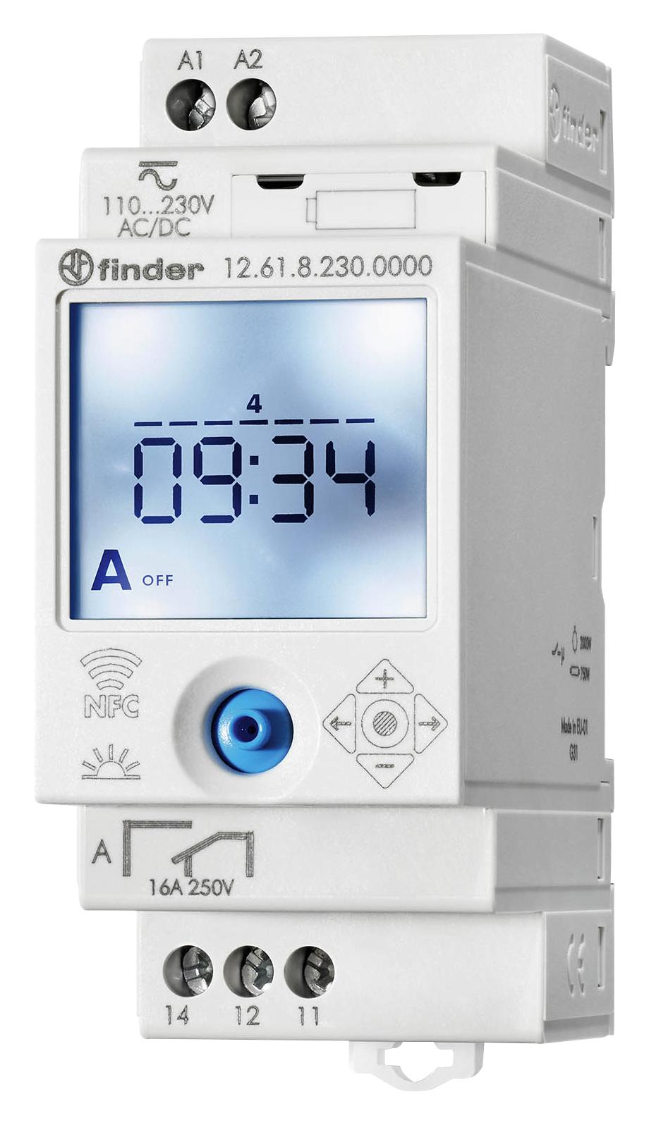 126182300000 DIGITAL TIME SWITCH, SPDT, NFC PROG, 16A FINDER