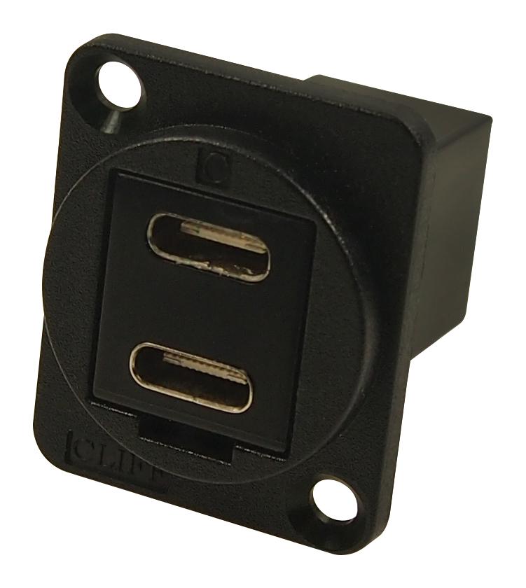 CP30212MB USB ADAPTER, DUAL, TYPE C RCPT-PLUG, BLK CLIFF ELECTRONIC COMPONENTS