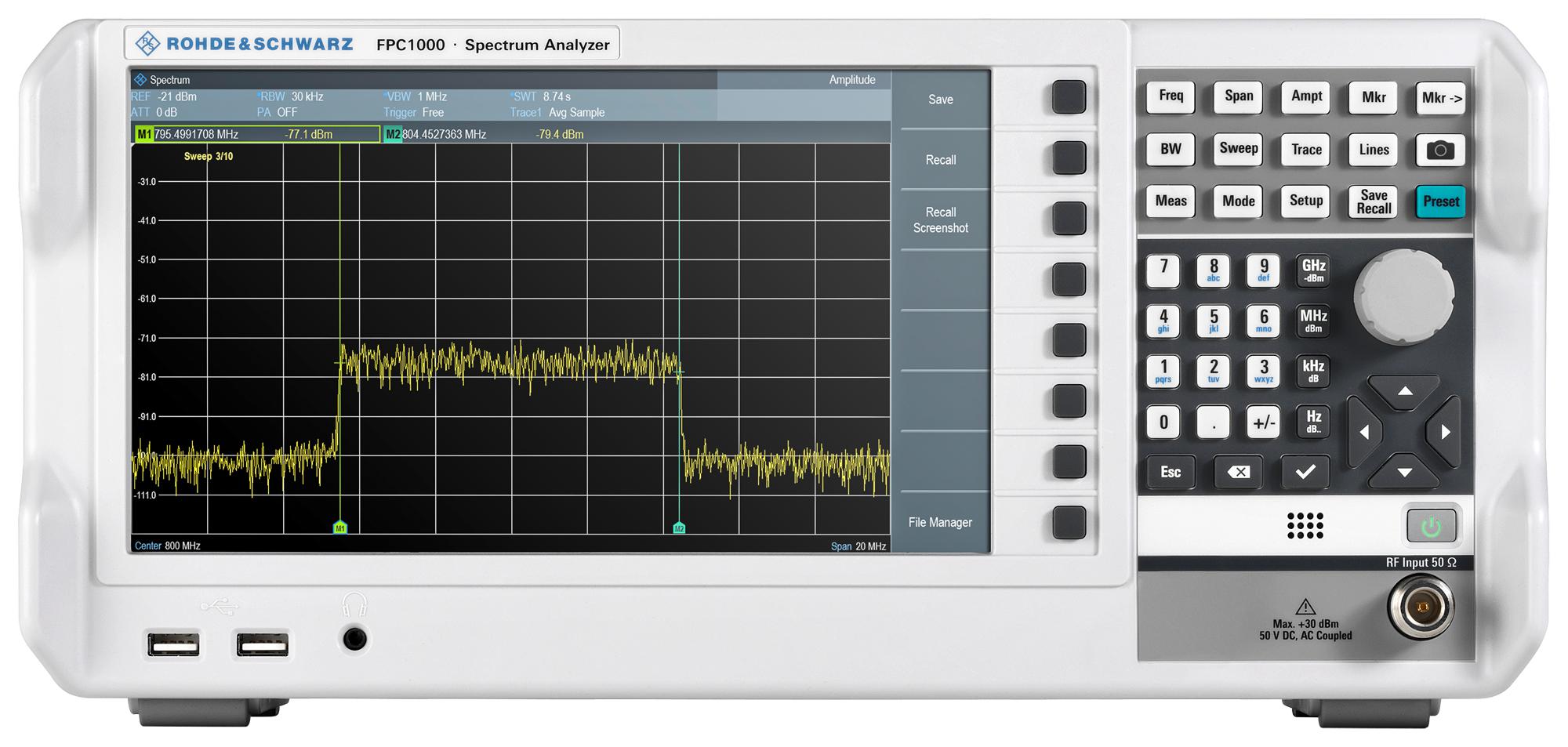 FPC1000 + FPC-B2 (FPC-P2) SPECTRUM ANALYZER, 5 KHZ TO 2 GHZ ROHDE & SCHWARZ