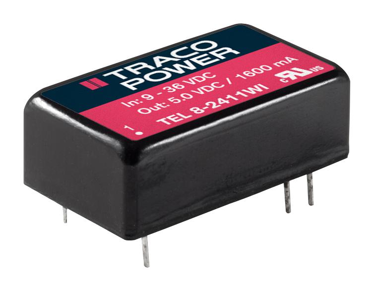 TEL 8-4812WI DC-DC CONVERTER, 12V, 0.665A TRACO POWER
