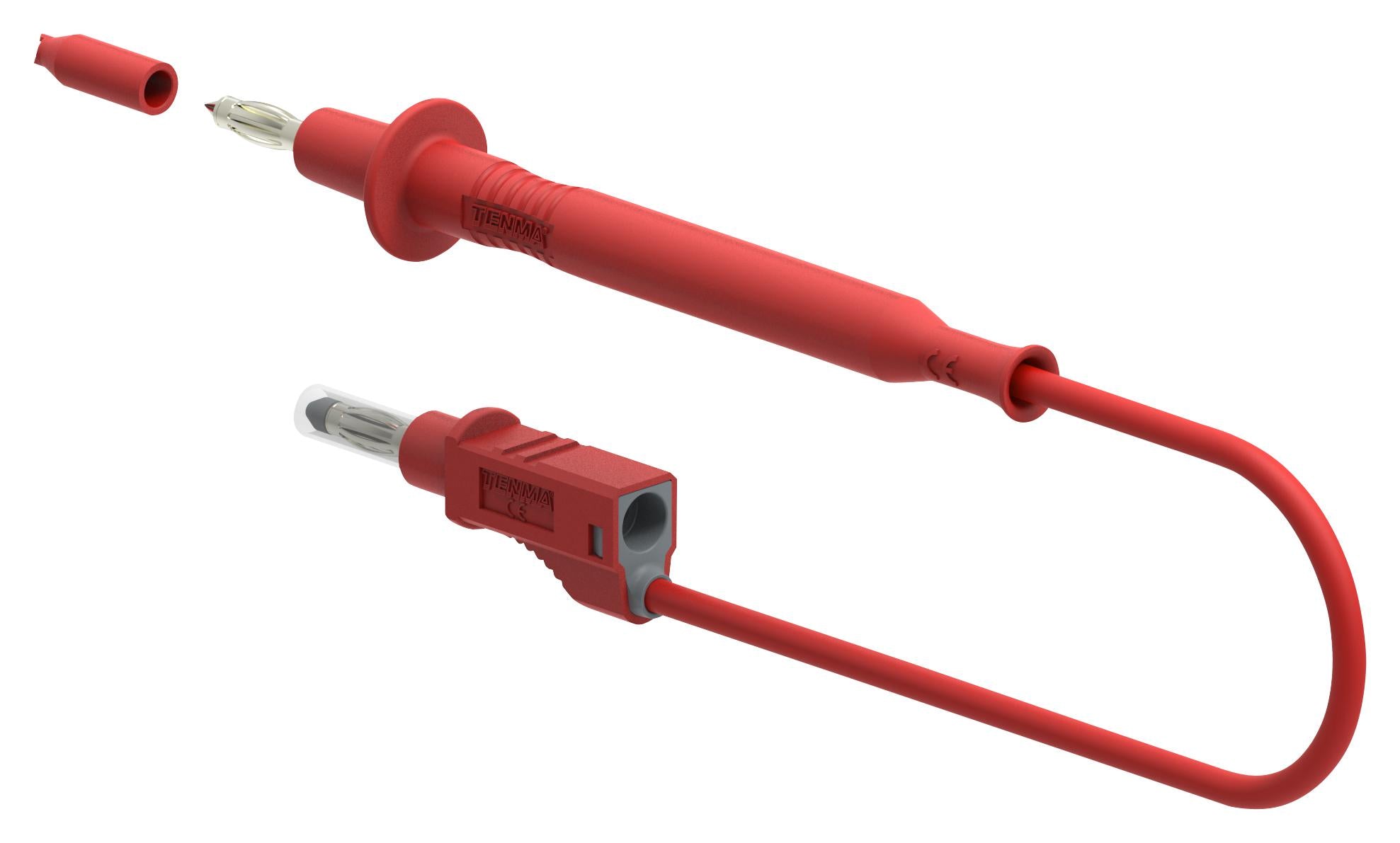 76-040 4MM BANANA TIP PROBE-PLUG, RED, 1M TENMA