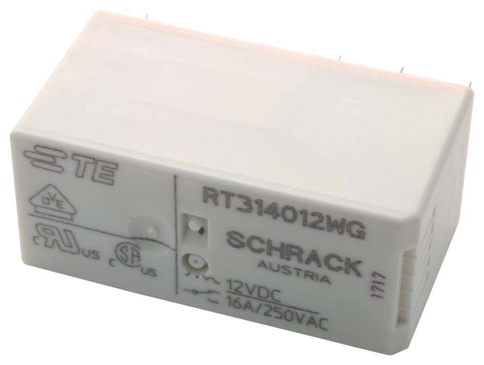 RT314012WG POWER RELAY, SPDT, 16A, 250V, TH SCHRACK - TE CONNECTIVITY