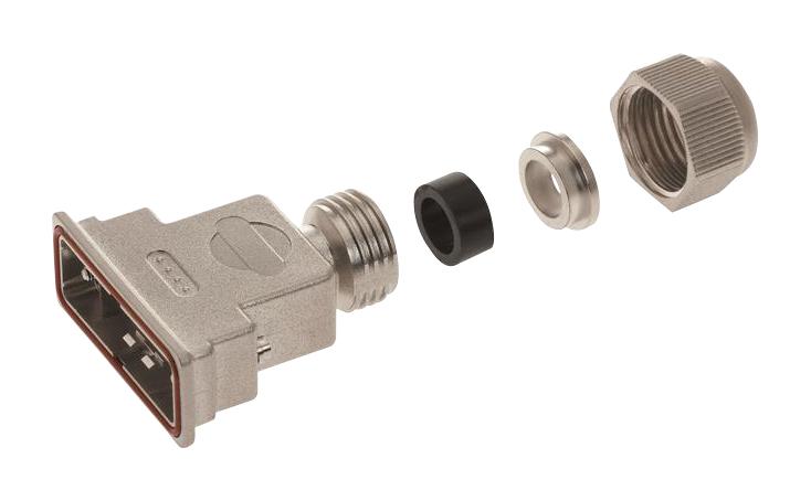 09670150538 D SUB BACKSHELL, 180DEG, SIZE DA HARTING