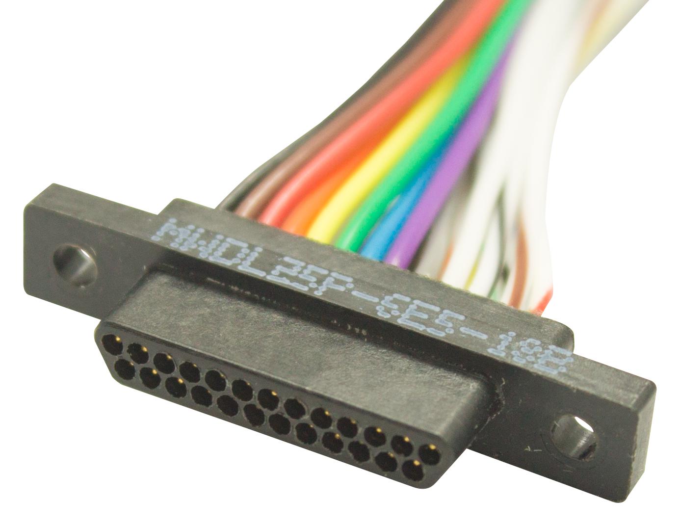 MWDL-9P-6E5-18.0B CABLE, 9POS, MICRO D PLUG-FREE END, 18" GLENAIR