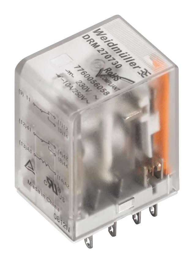 7760056079 SIGNAL RELAY, 4PDT, 10A, 250VAC, SOCKET WEIDMULLER
