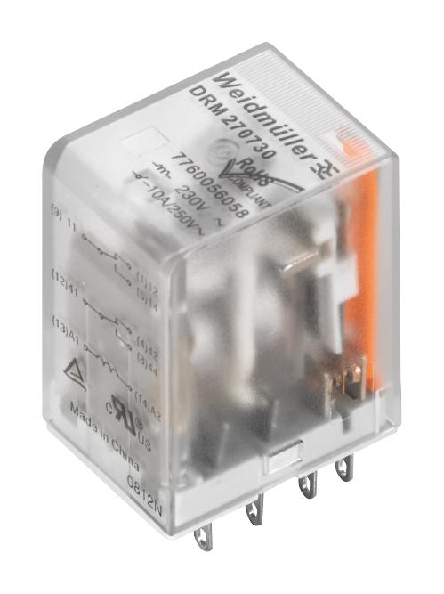 7760056083 SIGNAL RELAY, 4PDT, 10A, 250VAC, SOCKET WEIDMULLER