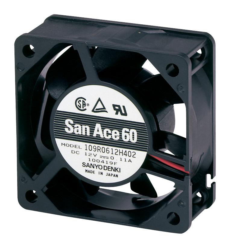 109R0624J402 AXIAL FAN, 60MM, 24VDC, 37.1CFM, 44DBA SANYO DENKI