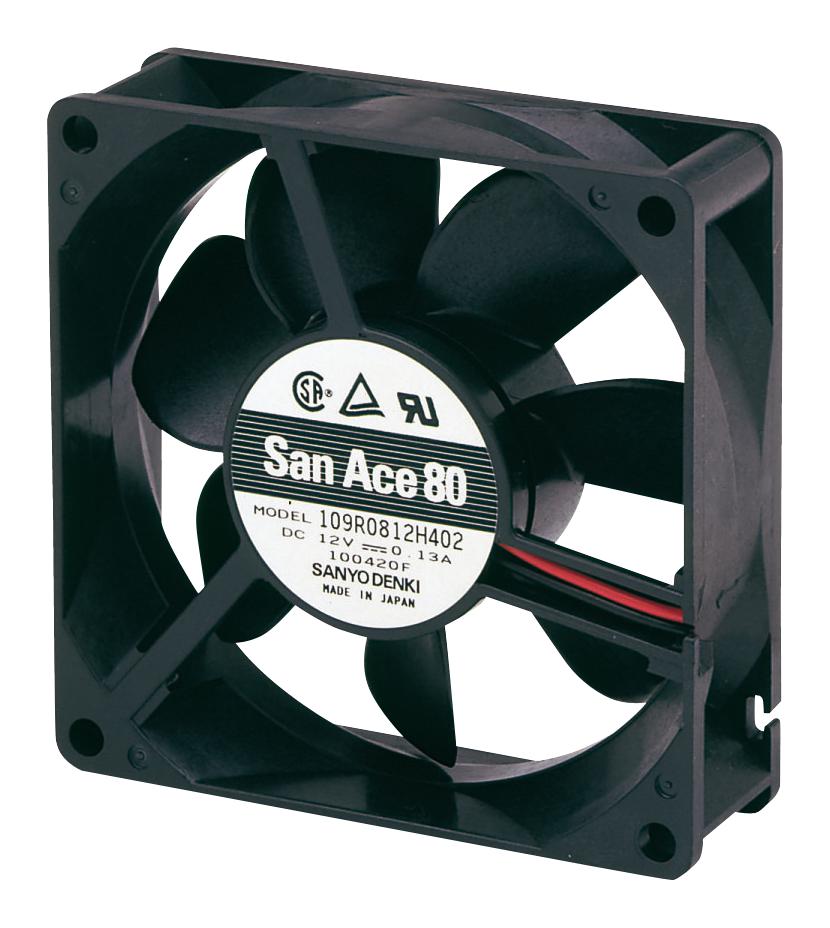 109R0824S4011 AXIAL FAN, 80MM, 24VDC, 42.4CFM, 34DBA SANYO DENKI