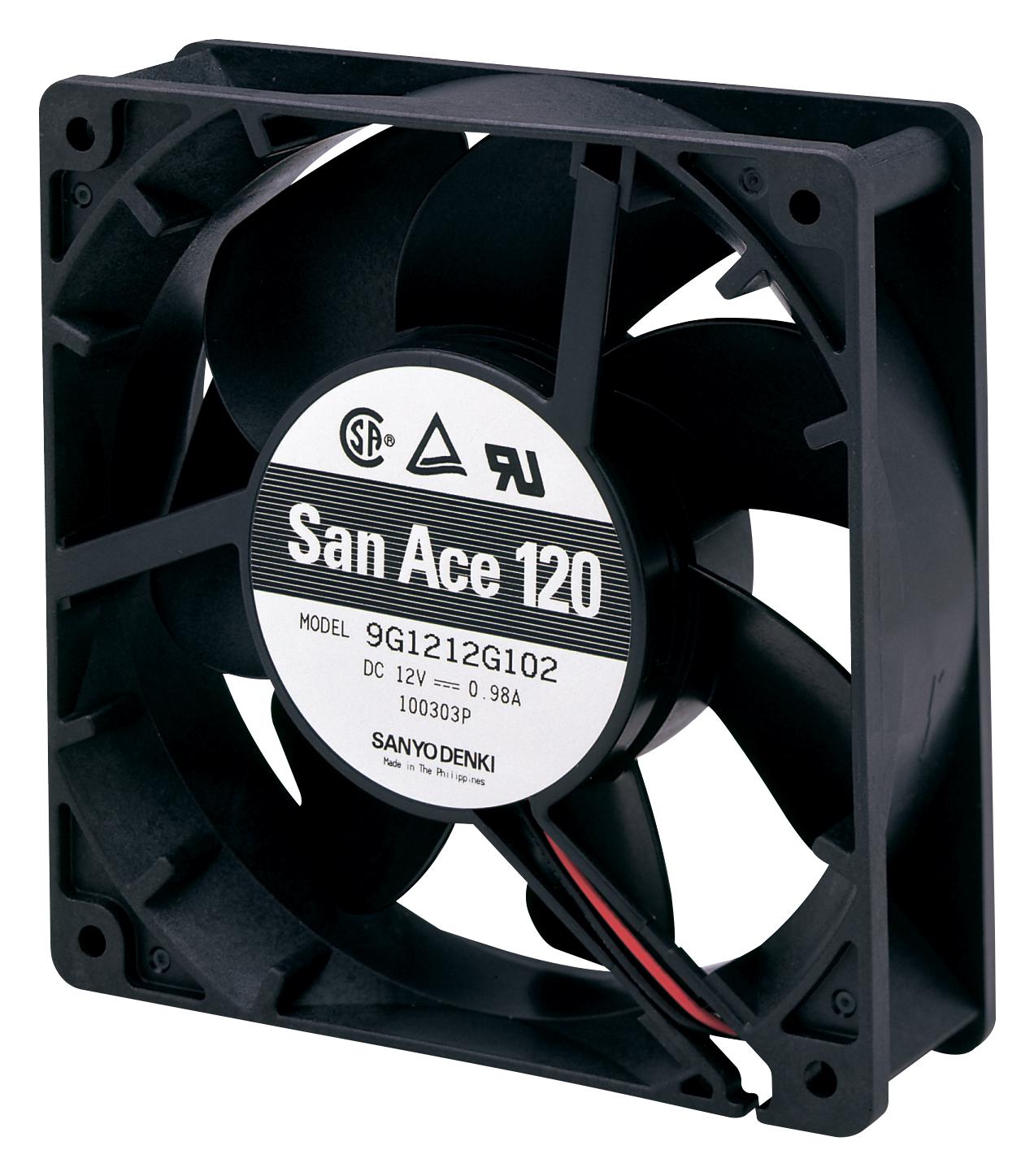 9G1224M401 AXIAL FAN, 120MM, 24VDC, 59CFM, 29DBA SANYO DENKI