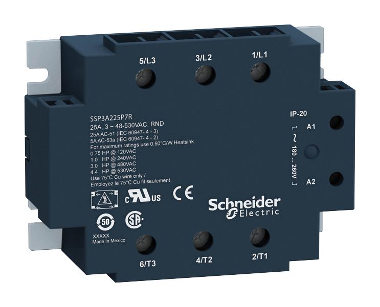 SSP3A225BDT SOLID STATE RELAY, 3PST-NO, 25A, 4-32VDC SCHNEIDER ELECTRIC