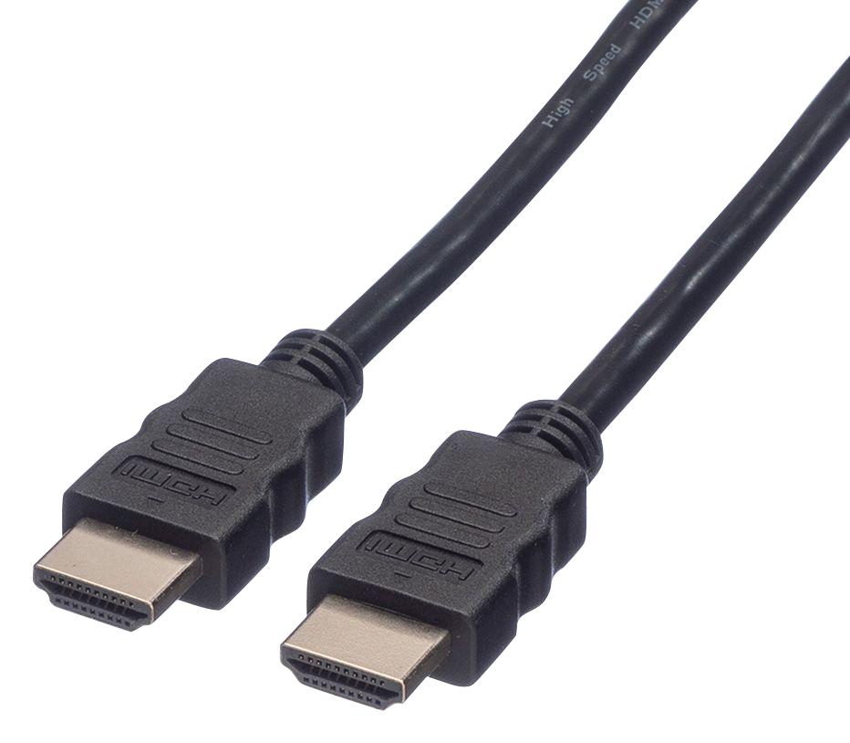 11.04.5541 AUDIO CABLE, HDMI A PLUG, 1M, BLACK ROLINE