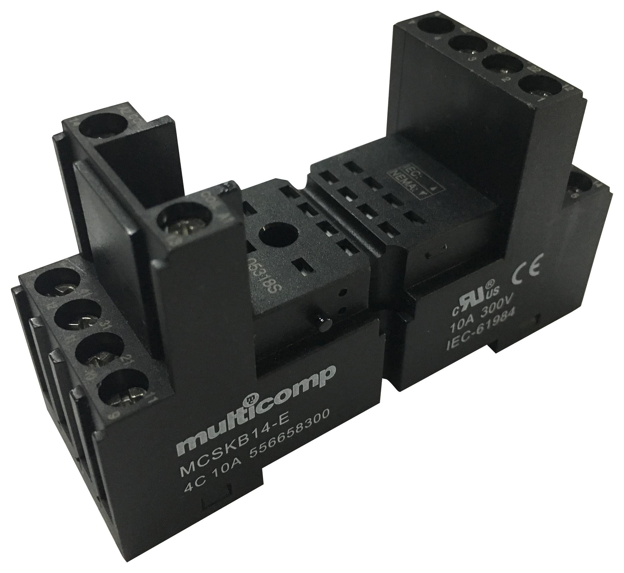 MCSKB08-E RELAY SOCKET, 300V, 12A, DIN RAIL MULTICOMP
