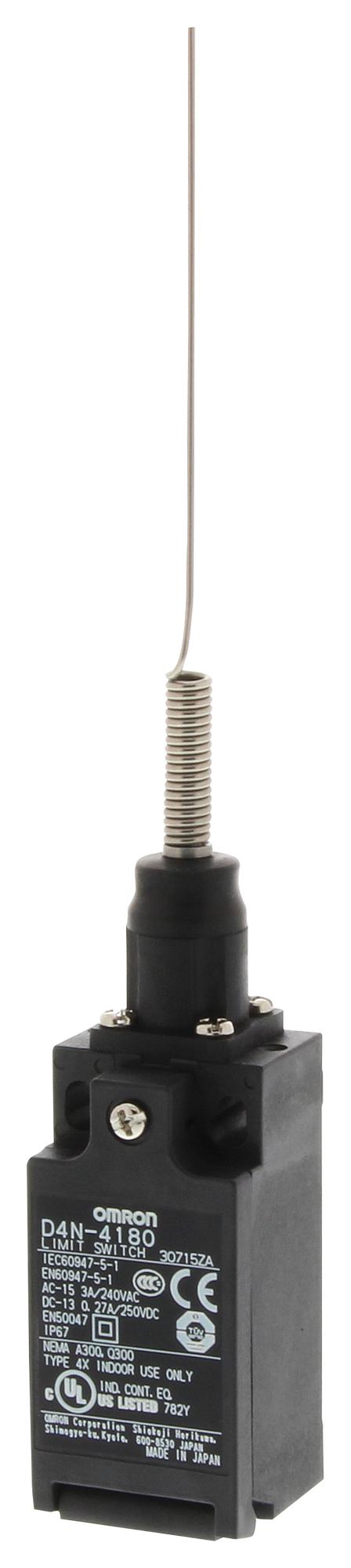 D4N4180 LIMIT SWITCH, SPST-NC/NO, 240VAC, 3A OMRON