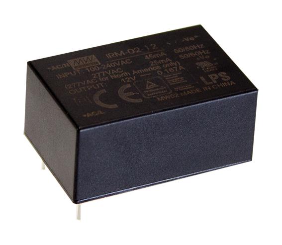 IRM-02-9 POWER SUPPLY, AC-DC, 9V, 0.222A MEAN WELL