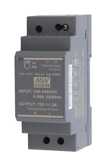 HDR-30-12 POWER SUPPLY, AC-DC, 12V, 2A MEAN WELL