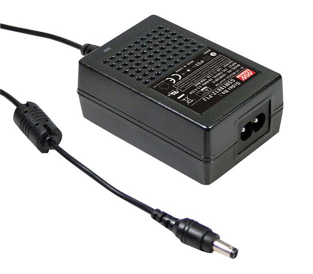 GSM18B12-P1J ADAPTOR, MEDICAL, AC-DC, 12V, 1.5A MEAN WELL