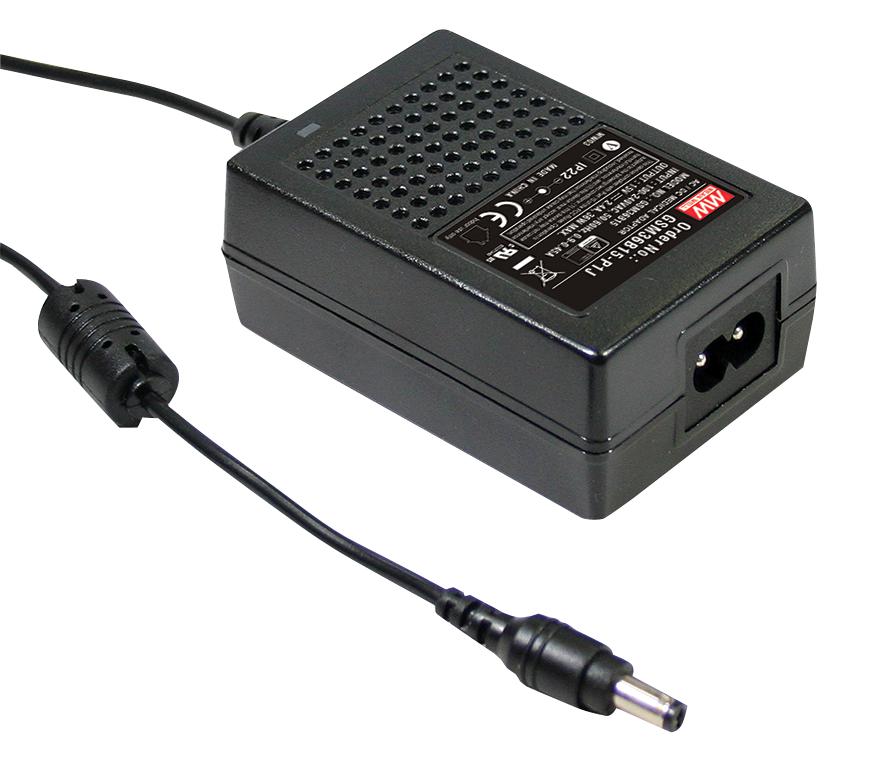 GSM36B12-P1J ADAPTOR, MEDICAL, AC-DC, 12V, 3A MEAN WELL