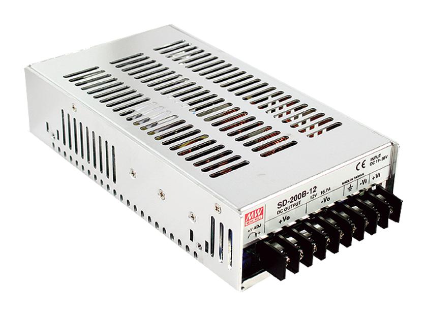 SD-200D-48 DC-DC CONVERTER, 48V, 4.2A MEAN WELL