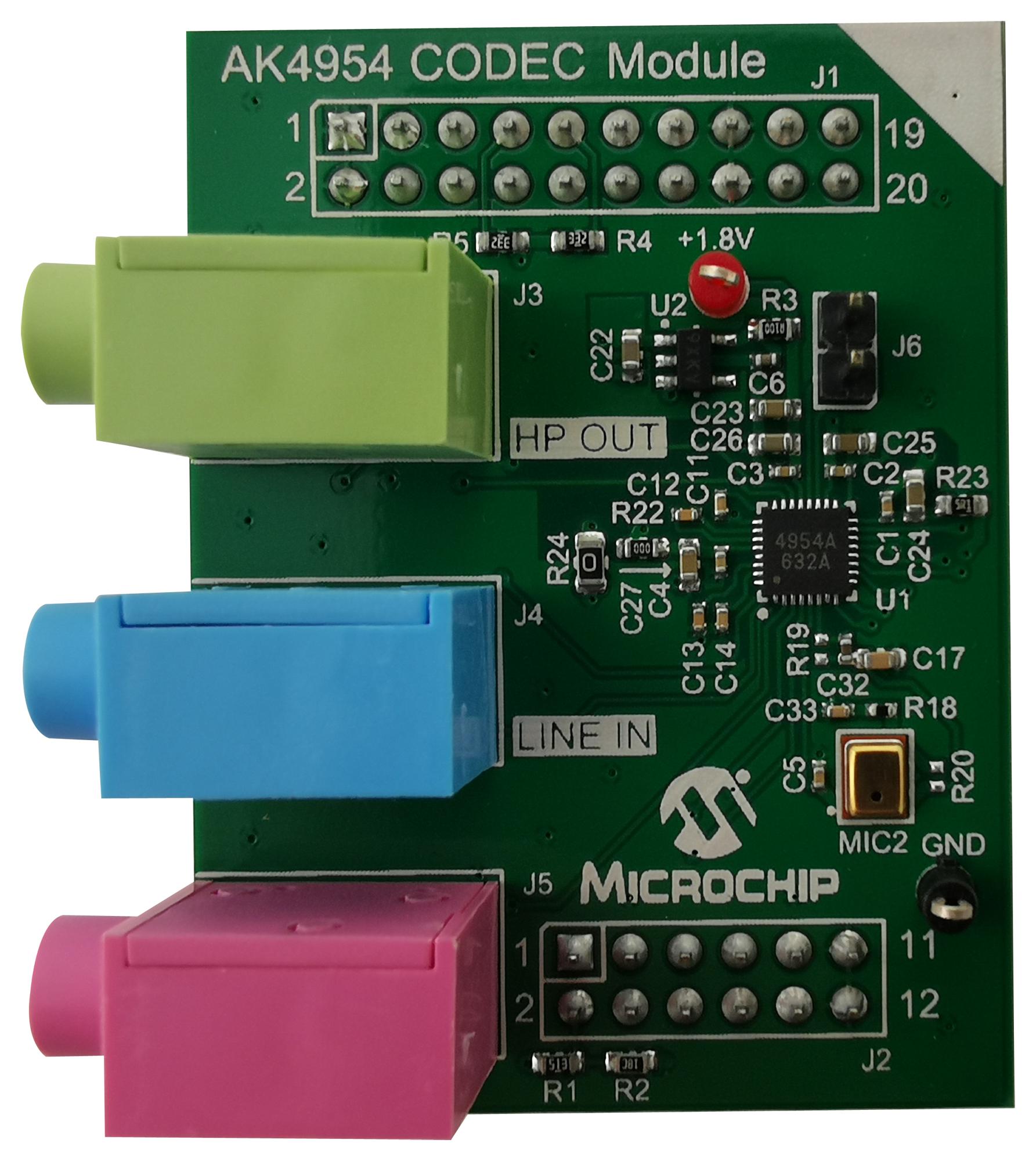 AC324954 AUDIO CODEC DAUGHTER CARD, PIC32, 32BIT MICROCHIP