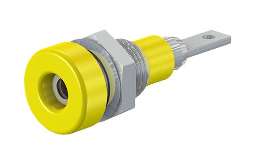 23.0060-24 BANANA JACK, 2MM, 10A, QC, YELLOW STAUBLI