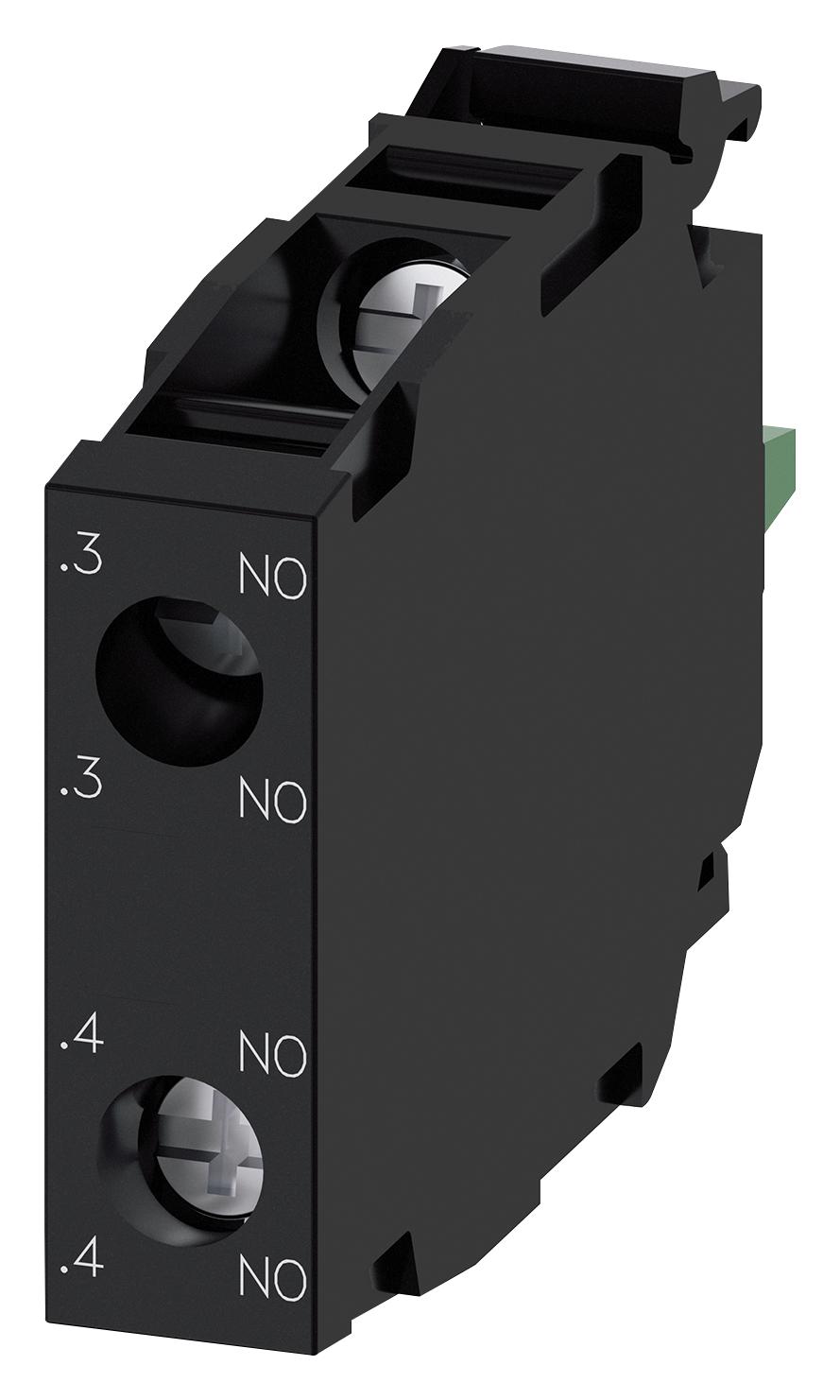3SU1400-1AA10-1DA0 CONTACT BLOCK, 2 POLE, 10A, 500VAC SIEMENS