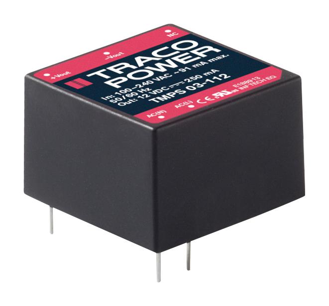 TMPS 03-124 POWER SUPPLY, AC-DC, 24V, 0.125A TRACO POWER