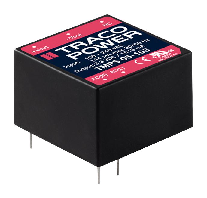 TMPS 05-109 POWER SUPPLY, AC-DC, 9V, 0.555A TRACO POWER