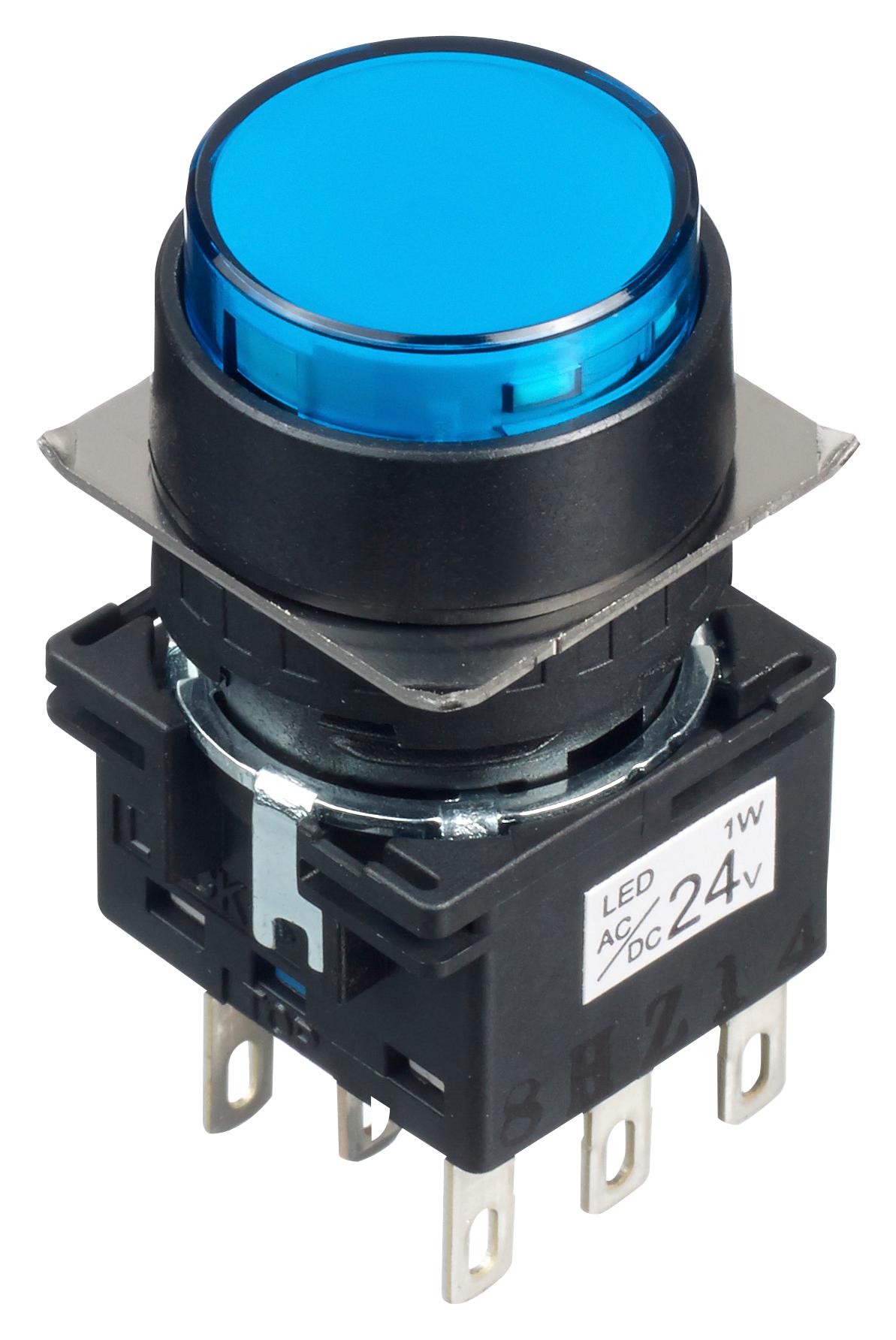 LB1L-M1T64S PB SWITCH, DPDT, 24VAC/DC, SOLDER, BLUE IDEC