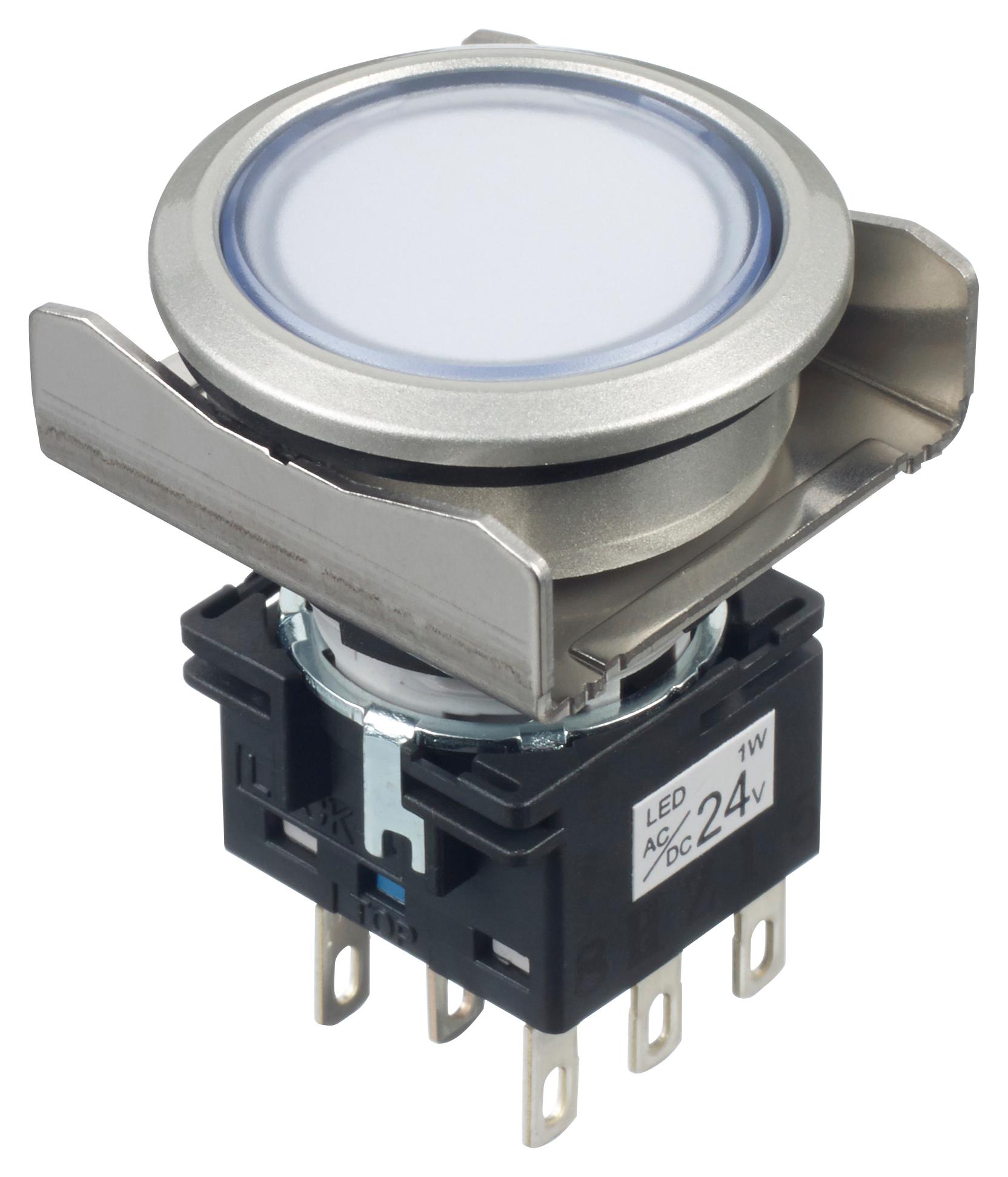 LBW6ML-A1RT64PW PB SW, DPDT, 24VAC/DC, SOLDER, WHITE IDEC