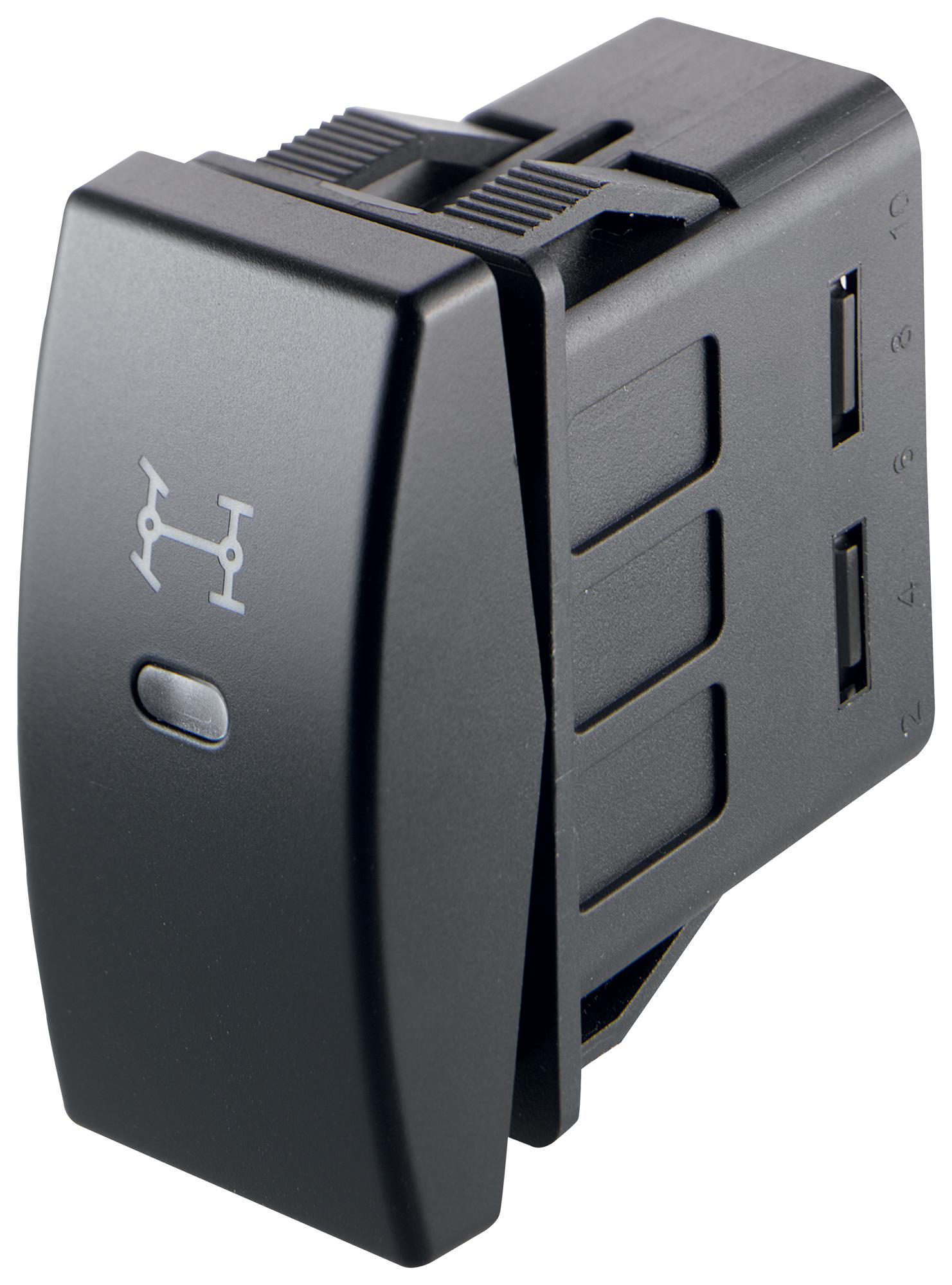 03251.0051-00 ROCKER SWITCH, SPST, 10A, 24VDC, BLACK MARQUARDT