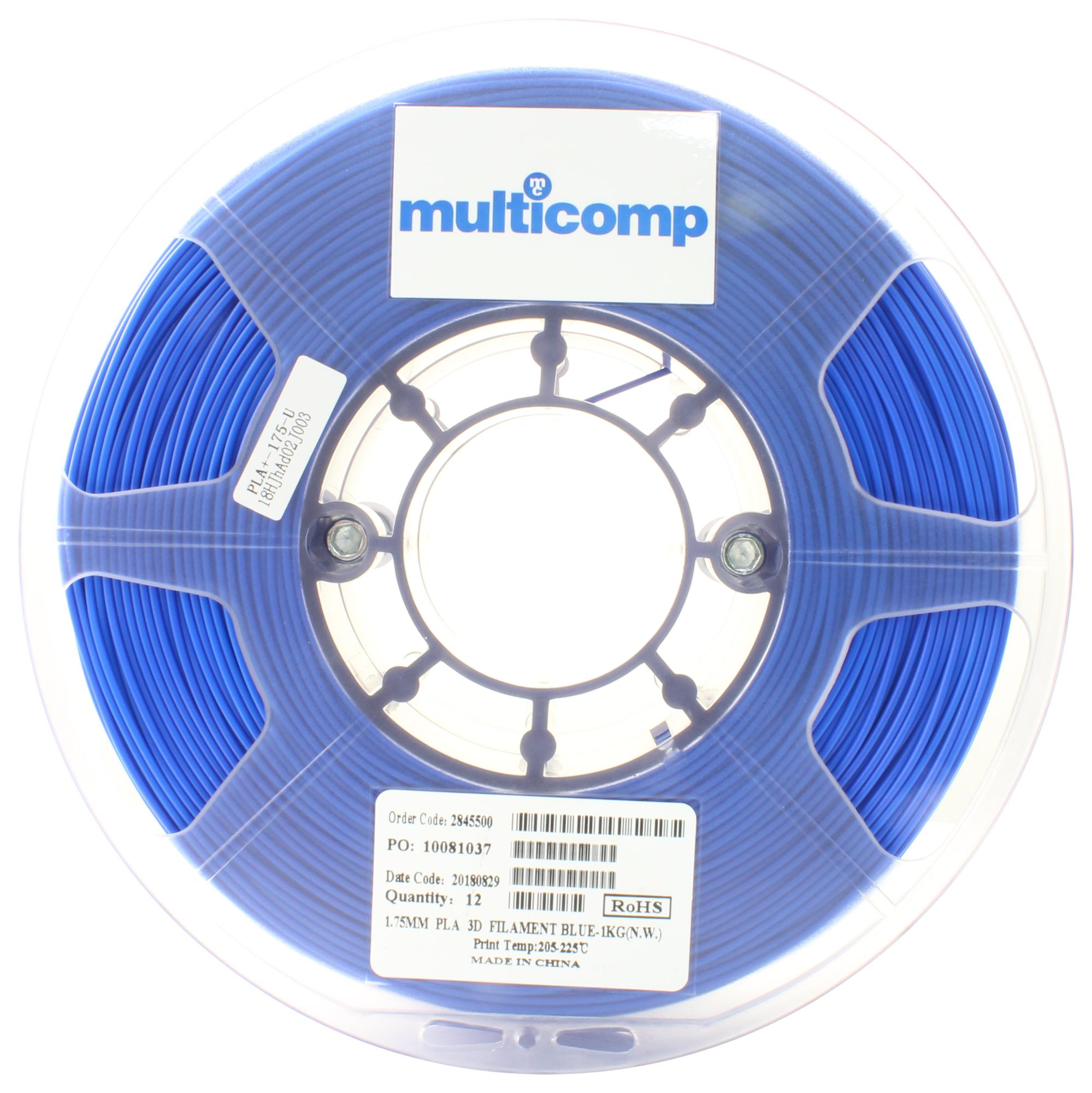 MC002553 3D PRINTER FILAMENT, PLA, 1.75MM, BLUE MULTICOMP