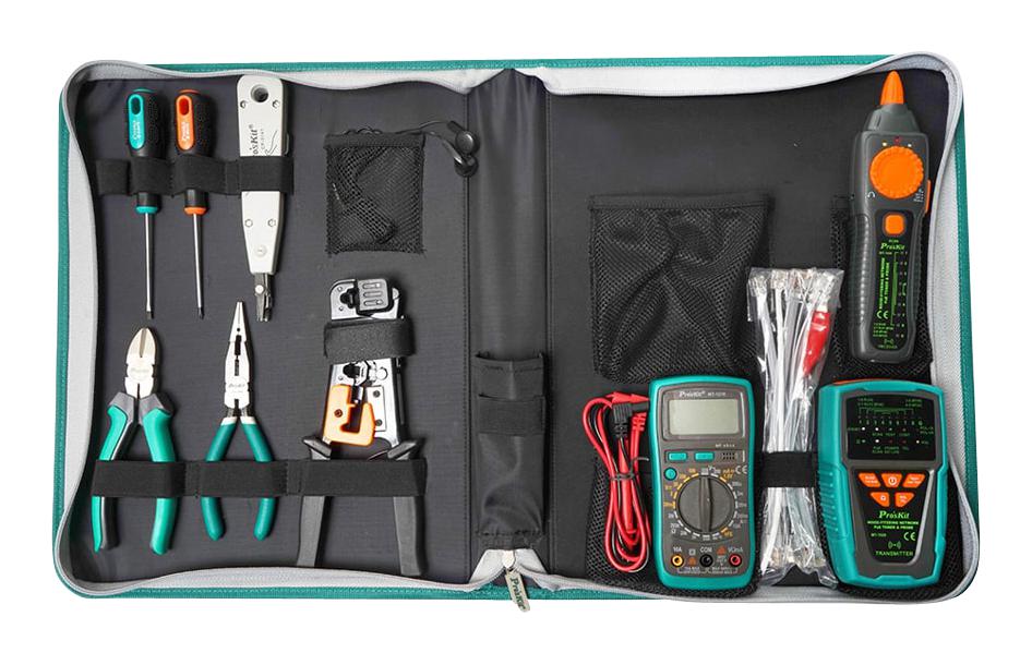 PK-2629 ELECTRONIC TOOL KIT, TELECOM / NETWORK PROSKIT INDUSTRIES