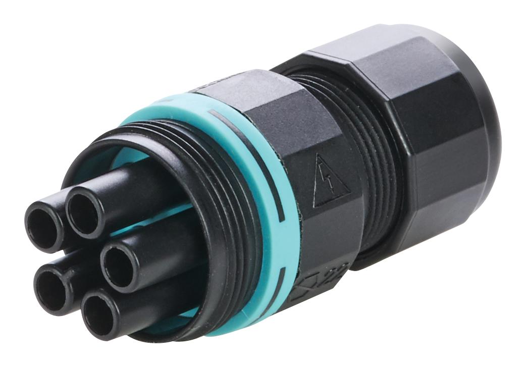 THB.387.B5A CIRCULAR CONNECTOR, RCPT, 5POS, CABLE HYLEC