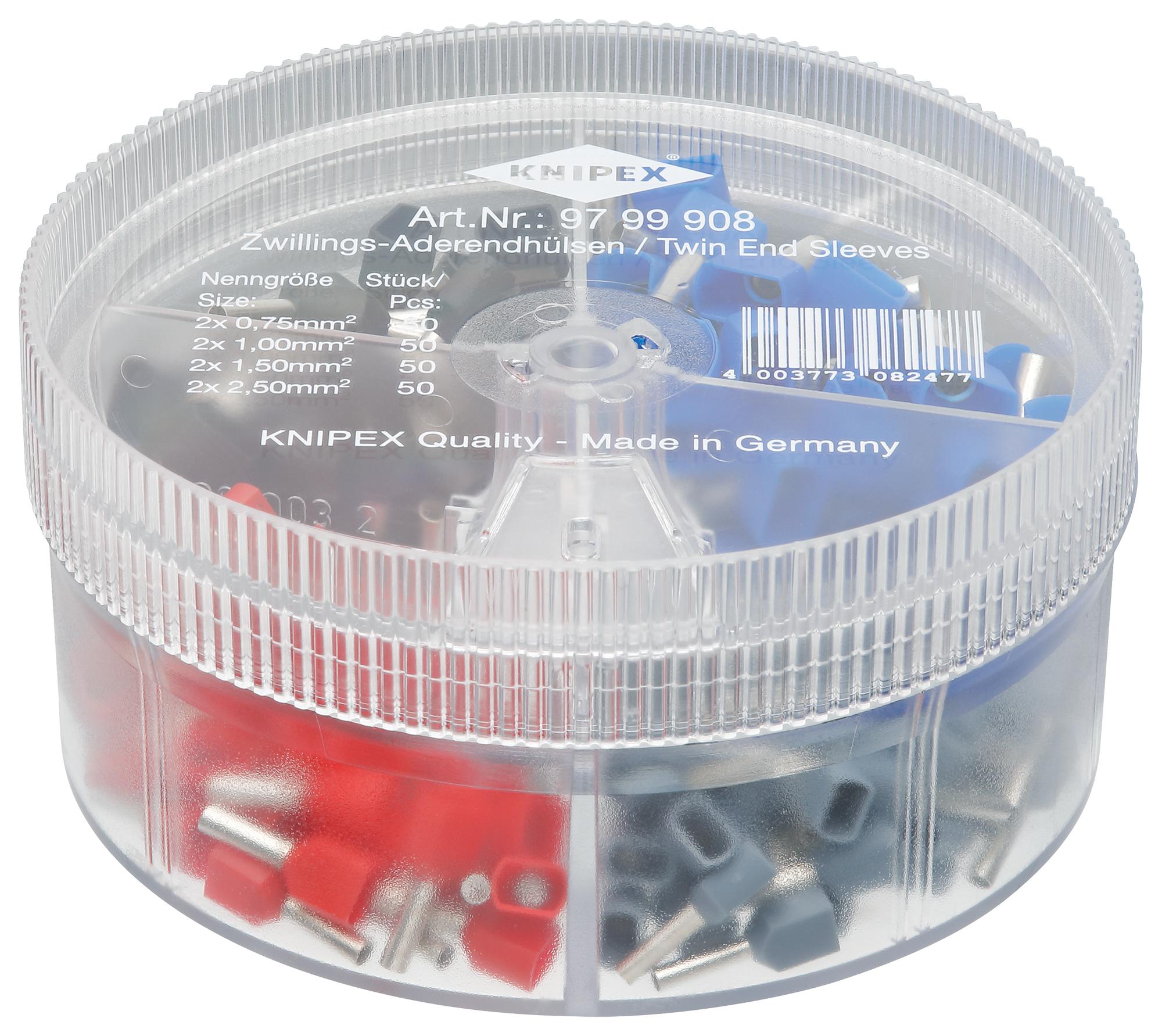 97 99 908 FERRULE TERMINAL KIT W/BOX, 200PC KNIPEX
