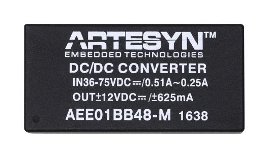 AEE01H48-M DC-DC CONVERTER, MEDICAL, 24V, 0.625A ARTESYN EMBEDDED TECHNOLOGIES