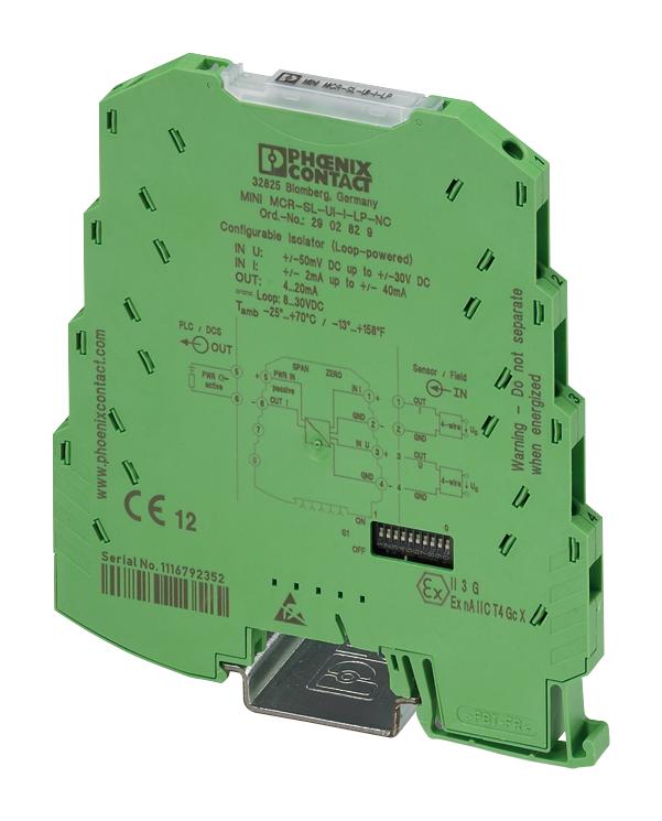 2902829 ISO AMPLIFIER, 1-CH, CURRENT/VOLTAGE PHOENIX CONTACT