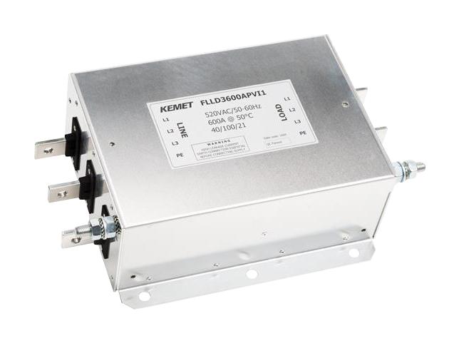 FLLD3250APVI1 EMI FILTER, 3 PHASE, 250A, 520VAC KEMET