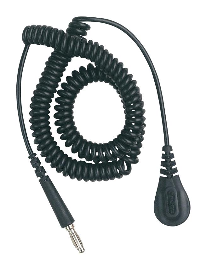 09480 COIL CORD, SNAP SOCKET, 1.83M, BLACK DESCO