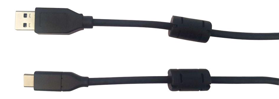 MC002480 USB CABLE, 3.0, A-C PLUG, 0.5M, BLK MULTICOMP