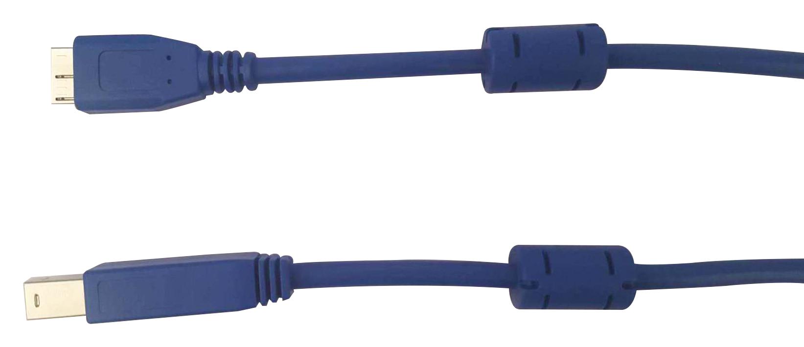 MC002487 USB CORD, 3.0 A-MICRO B PLUG, 5M, BLU MULTICOMP
